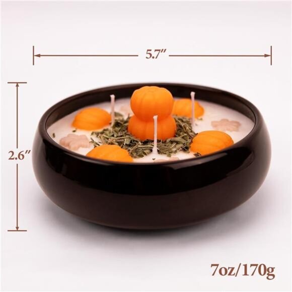 Fall Decor - Fall Decorations for Home -‎ Fall Pumpkin Maple Leaf Candles - Picture 2 of 6